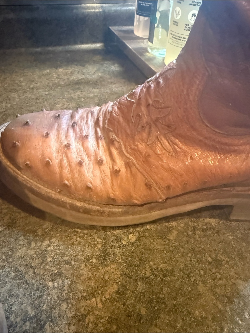Lucchese Brown Ostrich leather Cowboy Boots - Picture 2 of 5
